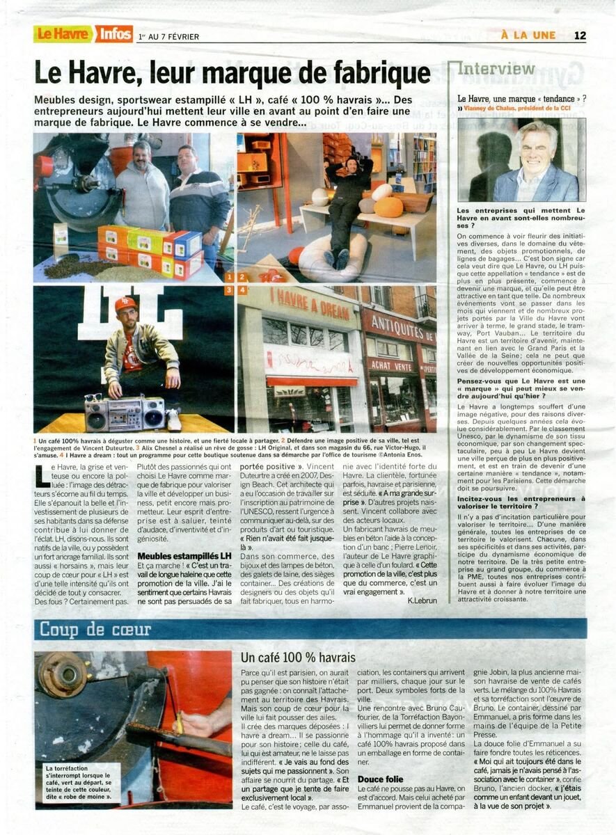 Le Havre Infos — « Le Havre, leur marque de fabrique » — Interview Vianney de Chalus + Coup de cœur café 100% havrais